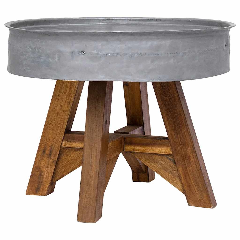 vidaXL Coffee Table Mixed Recycled Wood 60x45 cm Silver
