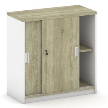 Skříň zasouvací MIRELLI, 800 x 400 x 800 mm, bílá/dub sonoma