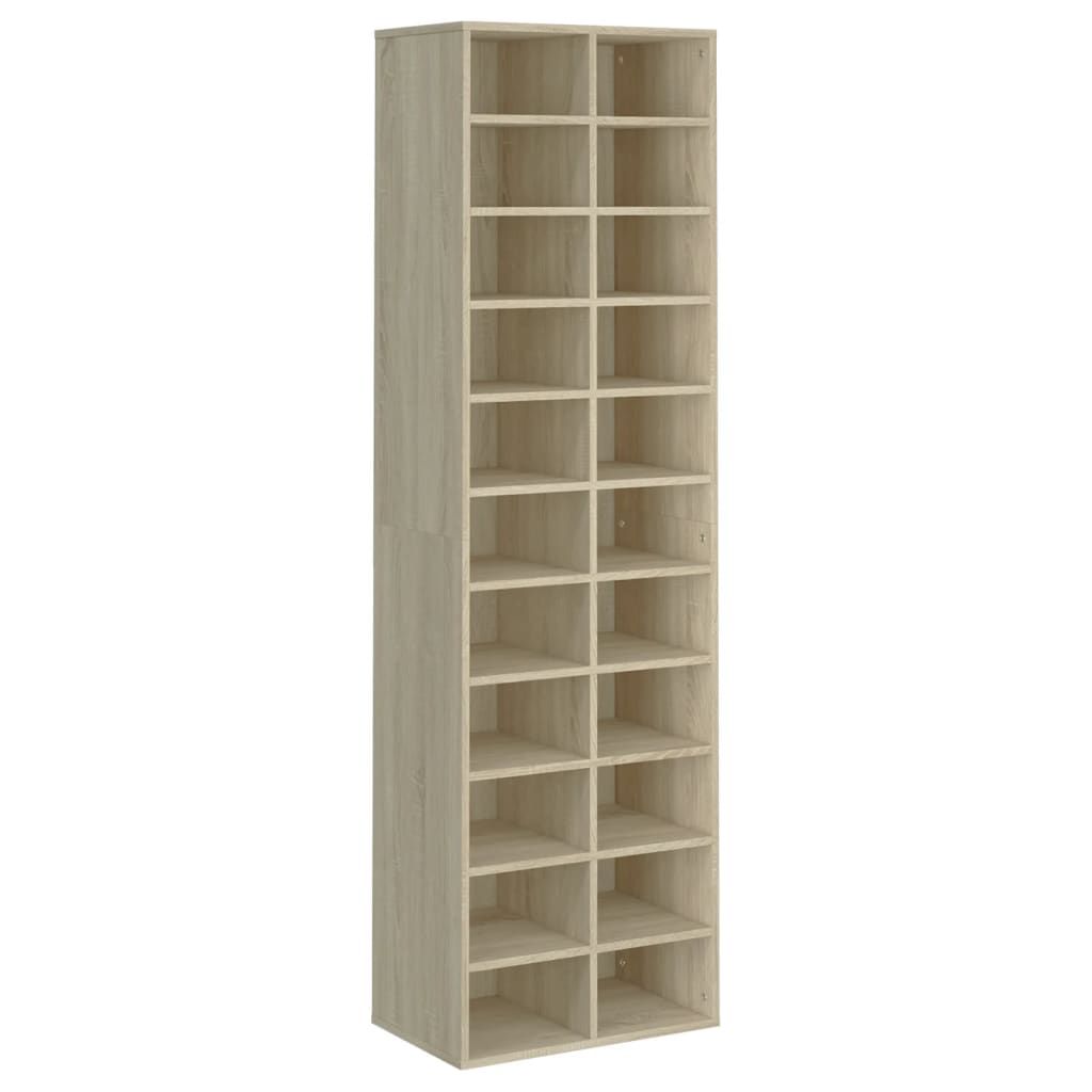 vidaXL Shoe Cabinet Sonoma Oak 21.3x13.4x72.0" Engineered Wood