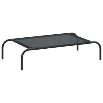 vidaXL Elevated Dog Bed Black S Textilene