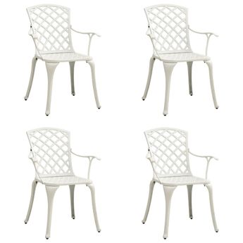 vidaXL Garden Chairs 4 pcs Cast Aluminium White