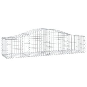 vidaXL Arched Gabion Basket 200x50x40/60 cm Galvanised Iron