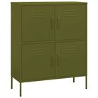 vidaXL Storage Cabinet Olive Green 31.5"x13.8"x40" Steel