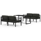 vidaXL 5 Piece Garden Lounge Set with Cushions Aluminium Anthracite