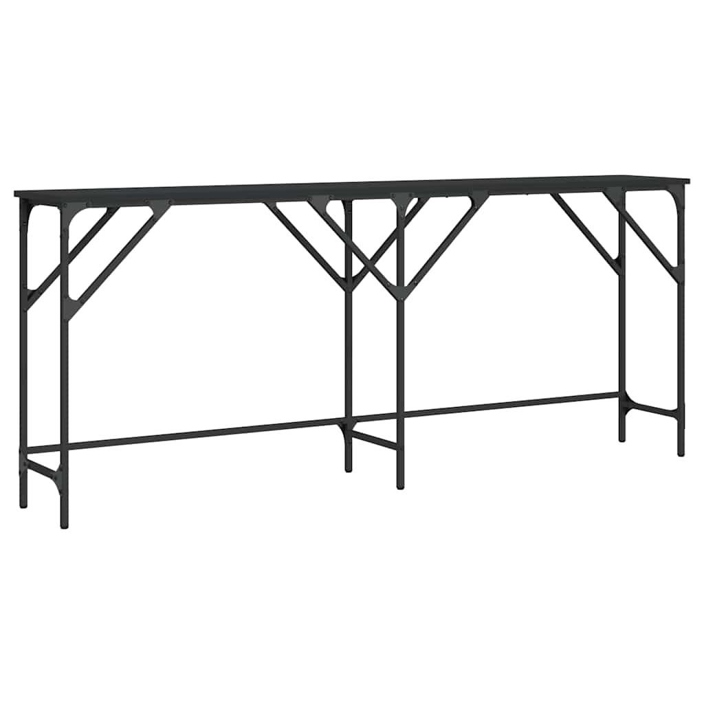 vidaXL Console Table Black 70.9"x11.4"x29.5" Engineered Wood