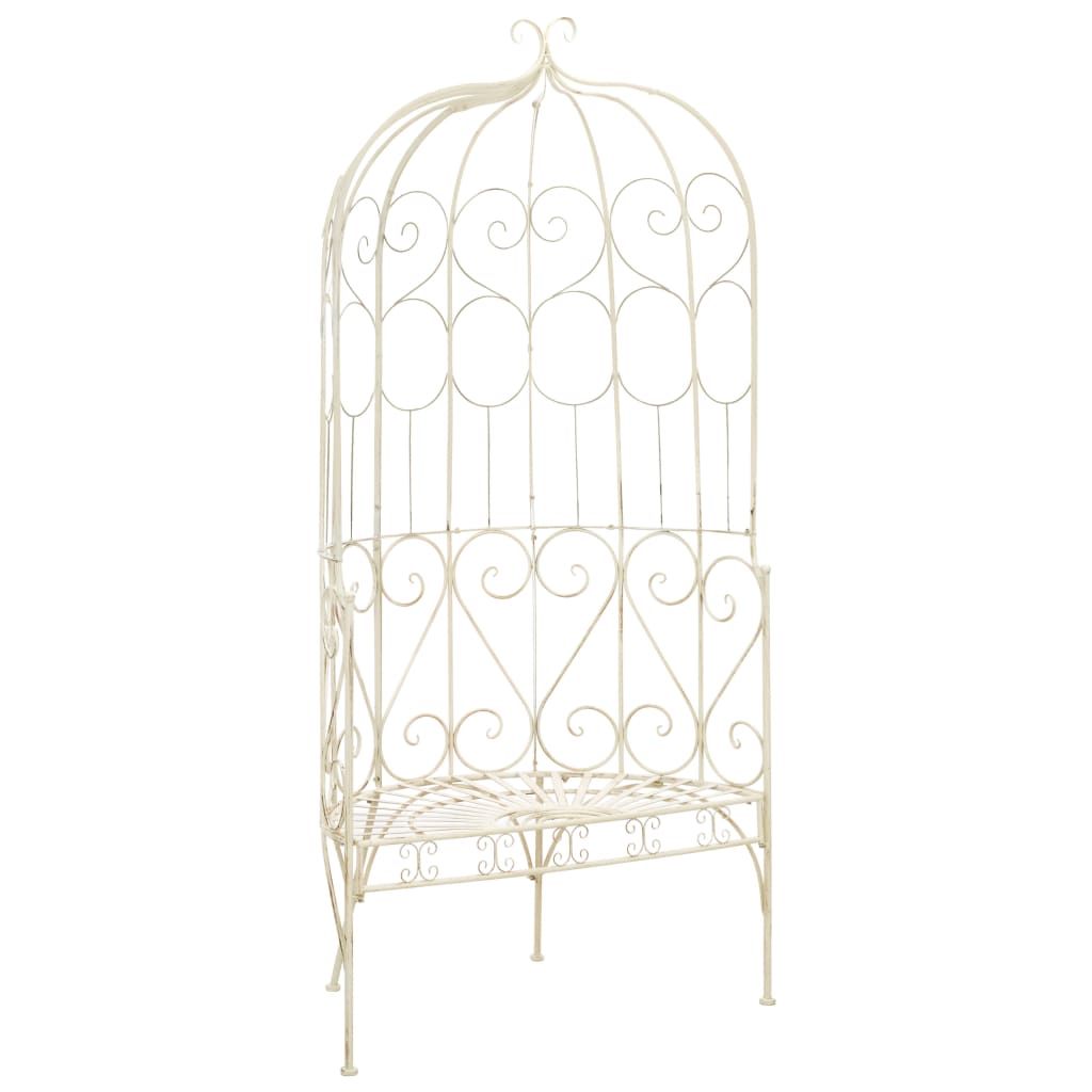 vidaXL Patio Bench 37.4" Iron Antique White