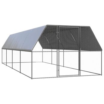 vidaXL Outdoor Chicken Cage 9.8âx26.2âx6.6â Galvanized Steel