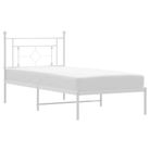 vidaXL Metal Bed Frame without Mattress with Headboard White 39.4"x78.7"