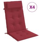 vidaXL Highback Chair Cushions 4 pcs Wine Red Oxford Fabric