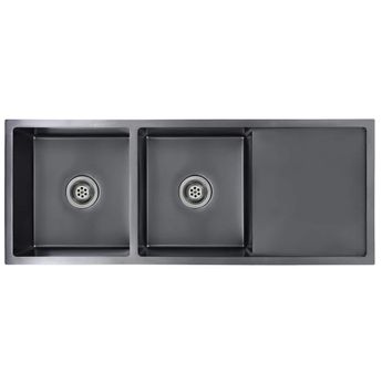 vidaXL Handmade Kitchen Sink Black Stainless Steel