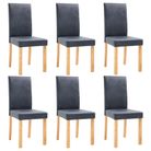 vidaXL Dining Chairs 6 pcs Gray Faux Leather