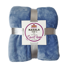 Double-sided blanket, grey-blue, 127x152, KASALA TYPE 1