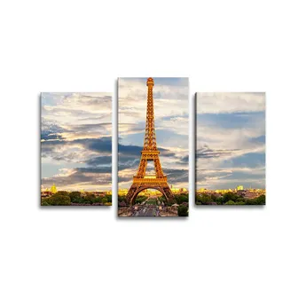 Sablio Obraz - 3-dílný Eiffel Tower 3 - 75x50 cm