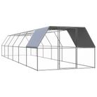 vidaXL Outdoor Chicken Cage 9.8'x39.4'x6.6' Galvanized Steel