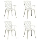 vidaXL Garden Chairs 4 pcs Cast Aluminium White