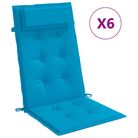 vidaXL Highback Chair Cushions 6 pcs Light Blue Oxford Fabric