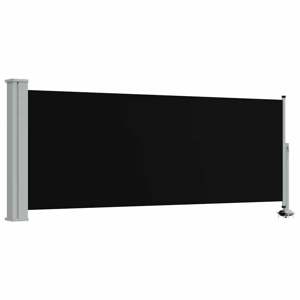 vidaXL Patio Retractable Side Awning 39.4"x118.1" Black