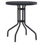 vidaXL Garden Table Black 80 cm Steel and Glass