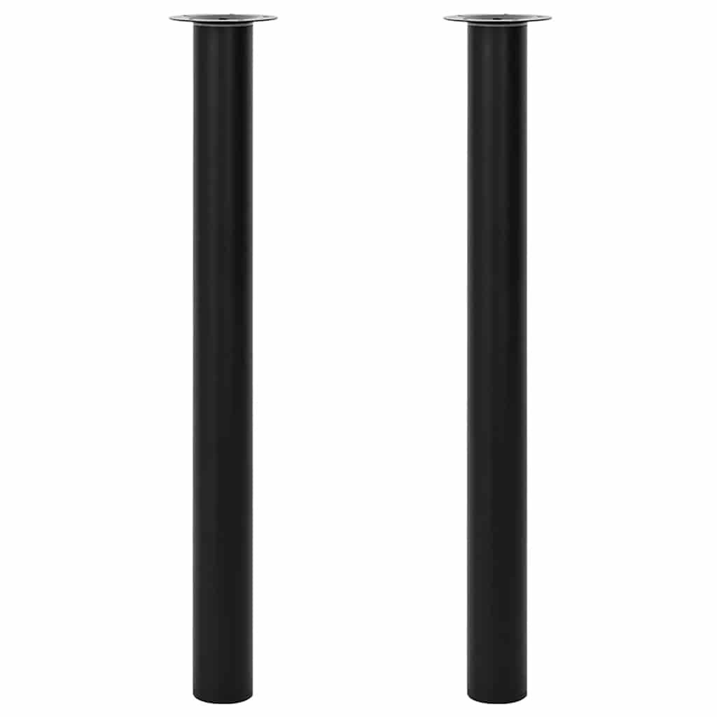 vidaXL 2 Telescopic Table Legs Black 28"-43.3"