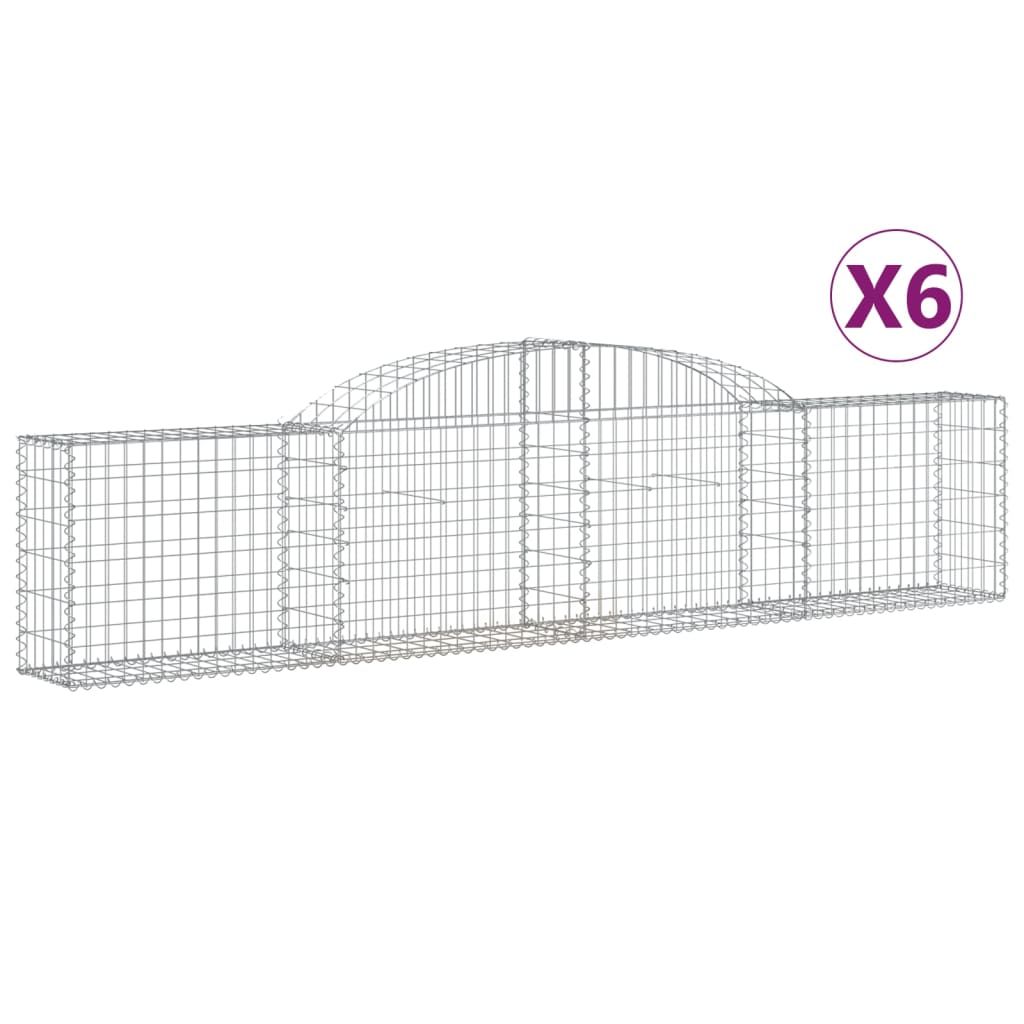 vidaXL Arched Gabion Baskets 6 pcs 300x30x60/80 cm Galvanised Iron