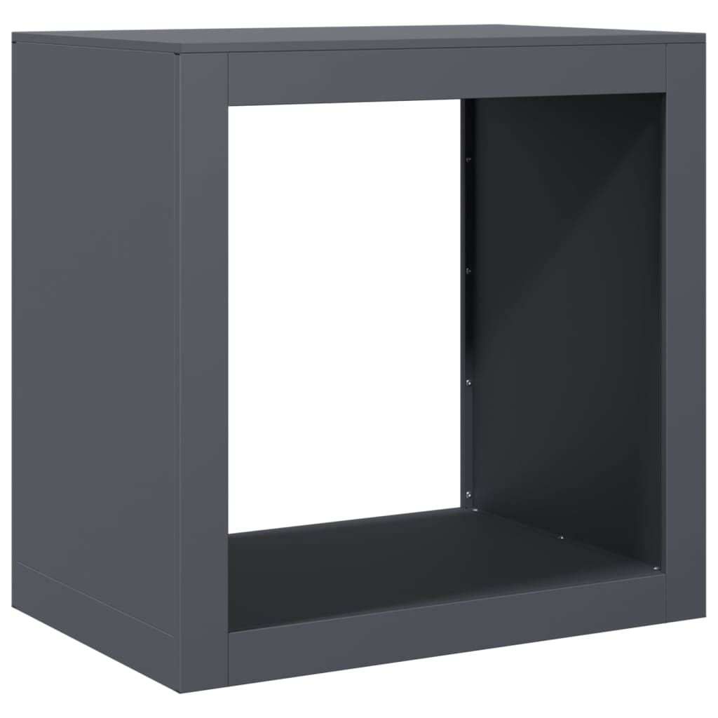 vidaXL Firewood Rack Anthracite 23.6x15.7x23.6" Steel