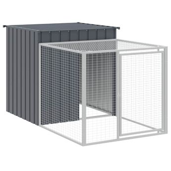 vidaXL Chicken Cage with Run Anthracite 43.3x79.1x43.3" Galvanised Steel