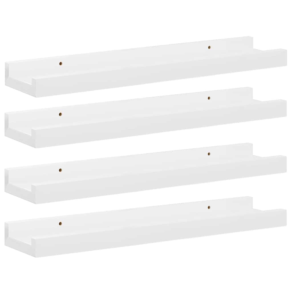 vidaXL Wall Shelves 4 pcs High Gloss White 40x9x3 cm