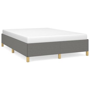vidaXL Bed Frame without Mattress Dark Gray 59.8"x79.9" Queen Fabric