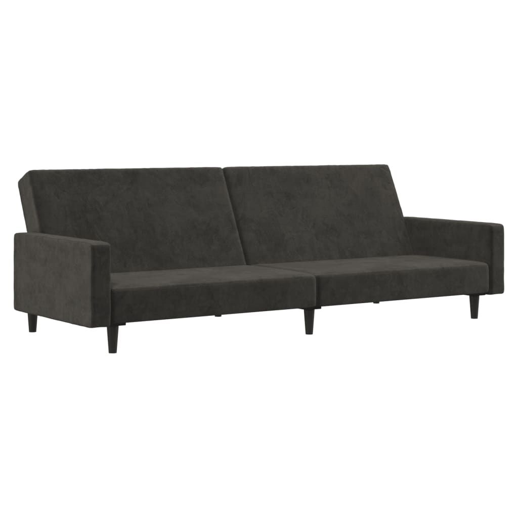 vidaXL 2-Seater Sofa Bed Dark Gray Velvet