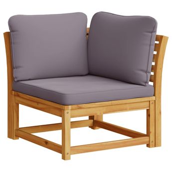 vidaXL Garden Sofa Corner with Cushions 73x73x65 cm Solid Wood Acacia