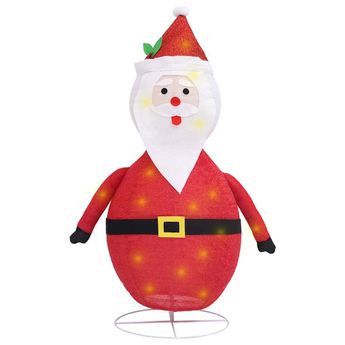 vidaXL Decorative Christmas Santa Claus Figure LED Luxury Fabric 3 ft