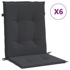 vidaXL Garden Lowback Chair Cushions 6 pcs Black 100x50x3 cm Oxford Fabric