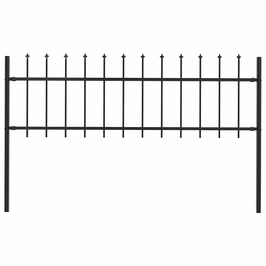 vidaXL Garden Fence Woerden with Spear Top Steel 181x60 cm Black