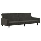 vidaXL 2-Seater Sofa Bed Dark Gray Velvet