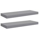 vidaXL Floating Wall Shelves 2 pcs Gray 23.6"x9.3"x1.5" MDF