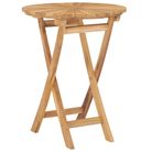 vidaXL Folding Garden Table Ø 60 cm Solid Wood Teak