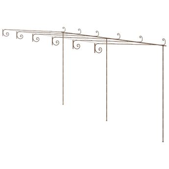 vidaXL Garden Pergola Antique Brown 19.7'x9.8'x8.2' Iron