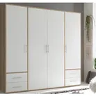 Šatní skříň Valencia, 206 cm, dub sonoma/bílá
