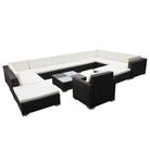 vidaXL 12 Piece Patio Lounge Set with Cushions Poly Rattan Brown