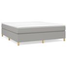 vidaXL Box Spring Bed Frame Light Gray King Fabric (US Only)
