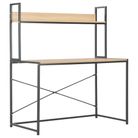 vidaXL Computer Desk Black and Oak 47.2"x23.6"x54.3"