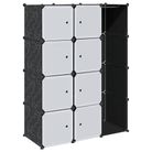 vidaXL Modular Cabinet with 9 Compartments 42.9"x14.4"x56.3" Black and White
