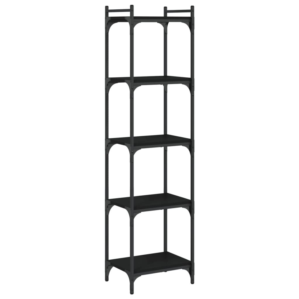 vidaXL Bookcase 5-Tier Black 40x30x154 cm Engineered Wood