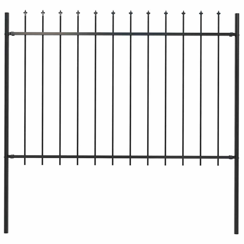 vidaXL Garden Fence Woerden with Spear Top Steel 181x120 cm Black