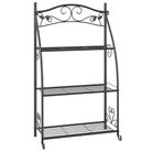 vidaXL Flower Rack Black 22"x11.8"x37.8" Steel
