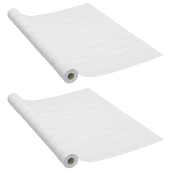 vidaXL Self-adhesive Furniture Films 2 pcs White Wood 500x90 cm PVC