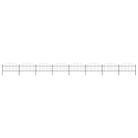 vidaXL Garden Fence with Spear Top Steel (1-1.25)x13.6 m Black
