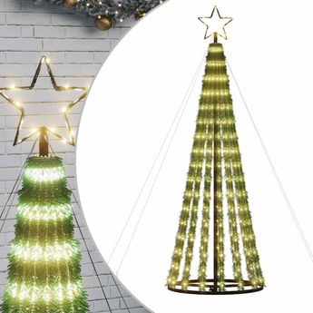 vidaXL LED Christmas Tree 275 LEDs Warm White 70.9"