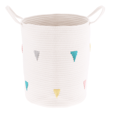 TEMPO-KONDELA PRAJA, wicker basket, white/color pattern, 35x45 cm