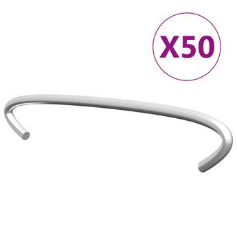 vidaXL Gabion Hooks 50 pcs Galvanized Steel 3.9"
